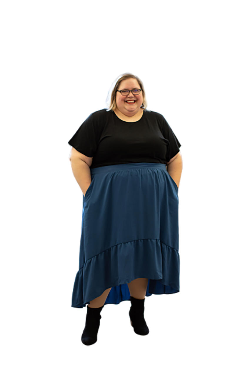 A cheerful chubby woman transparent background PNG