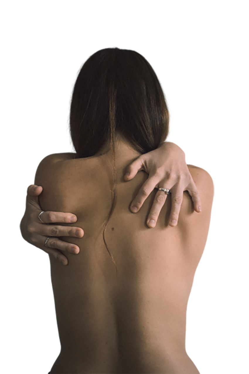 A naked woman, back view transparent background PNG