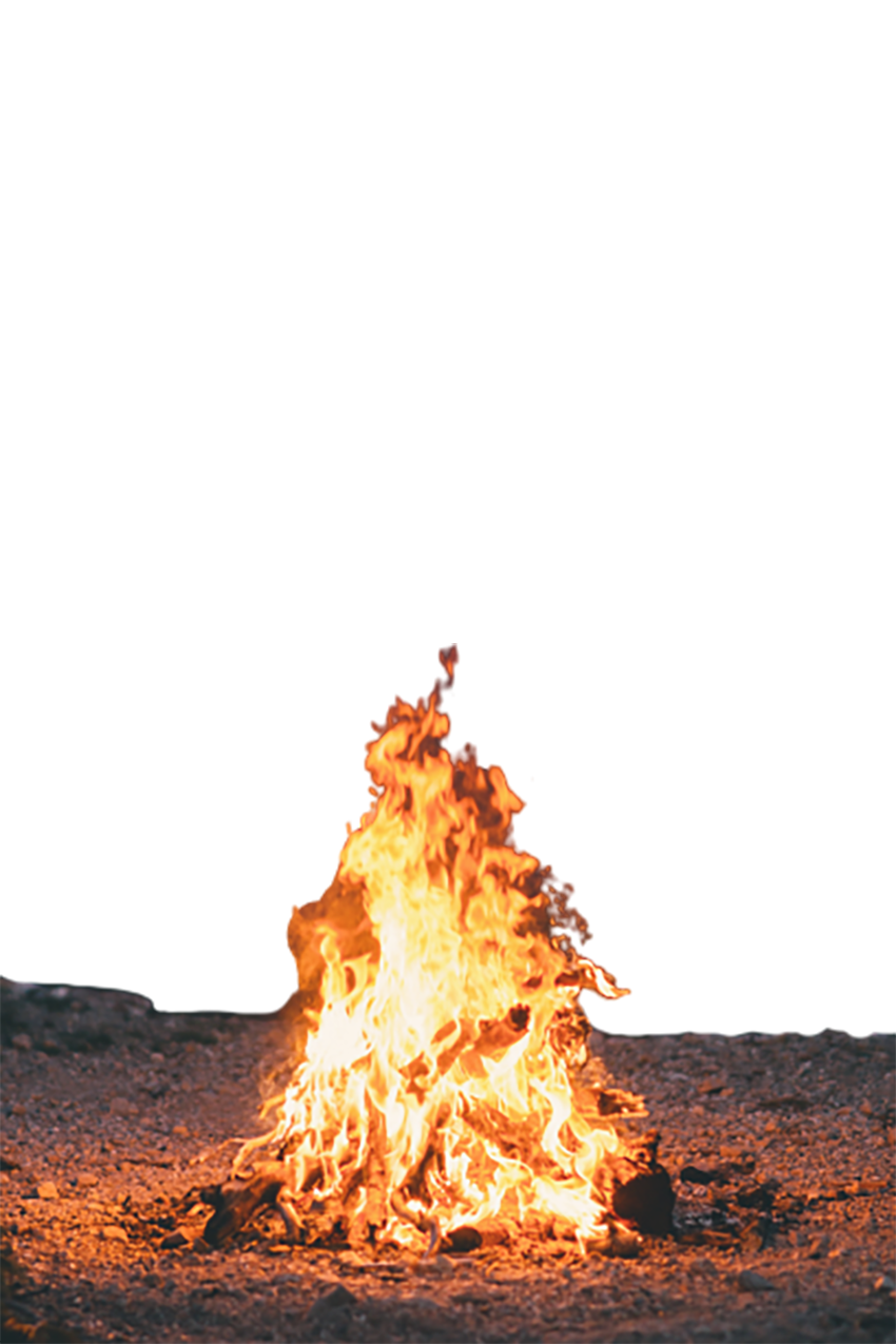 Fire flame on ground transparent background PNG