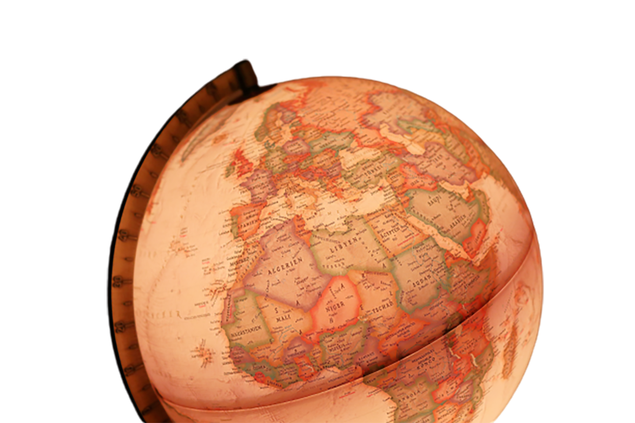 An old globe transparent background PNG