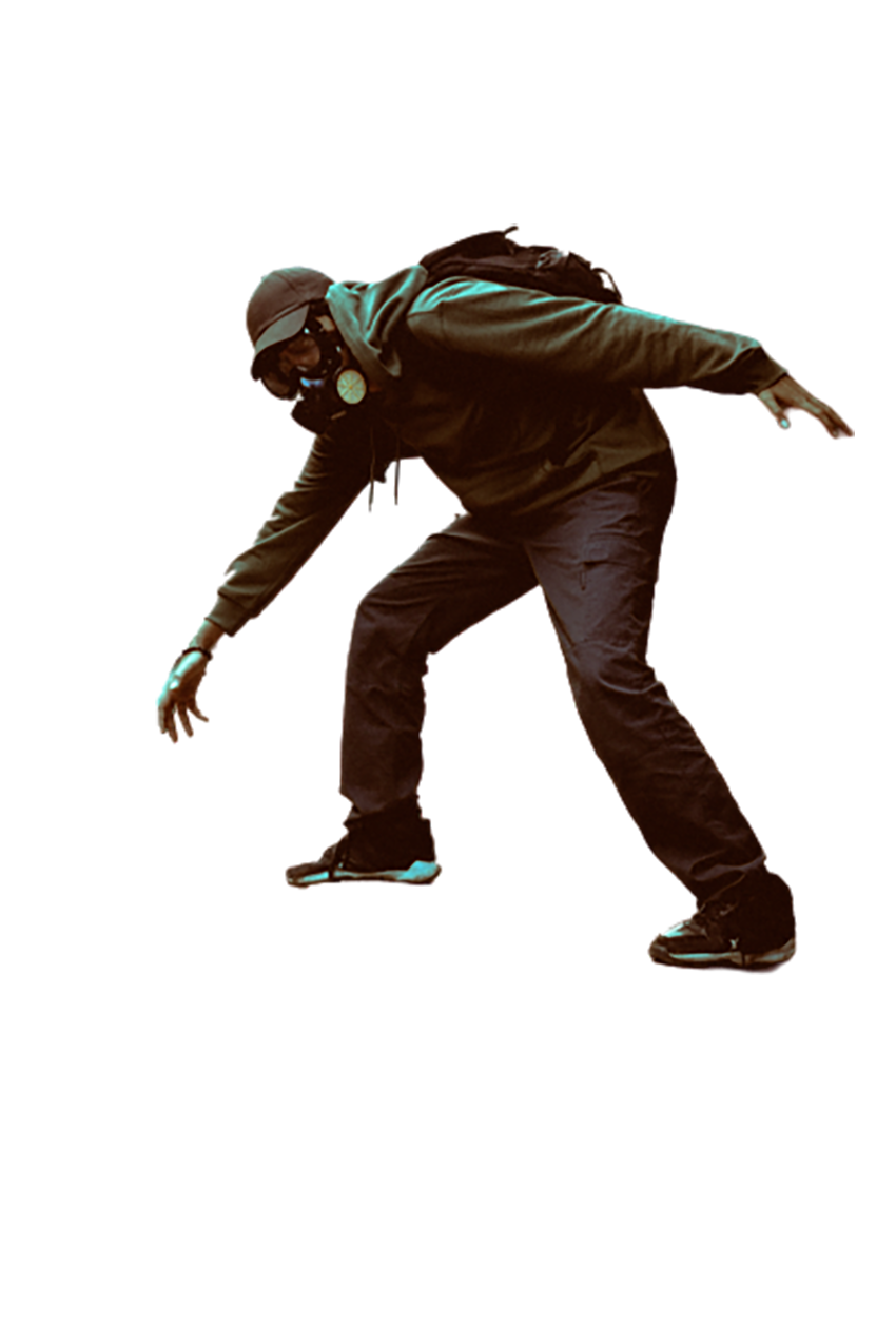 Man with mask and goggles transparent background PNG