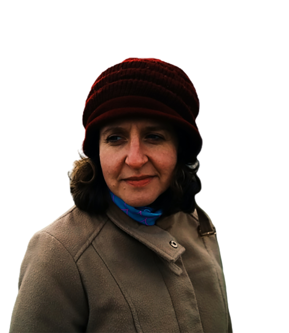 Old woman with a red cap transparent background PNG