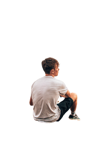 boy sitting on the edge  transparent background PNG 