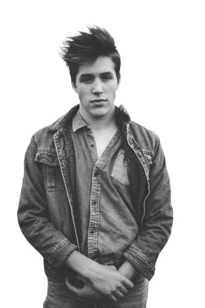 black and white boy transparent background PNG 