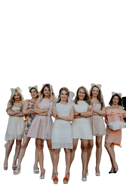 Seven girls standing