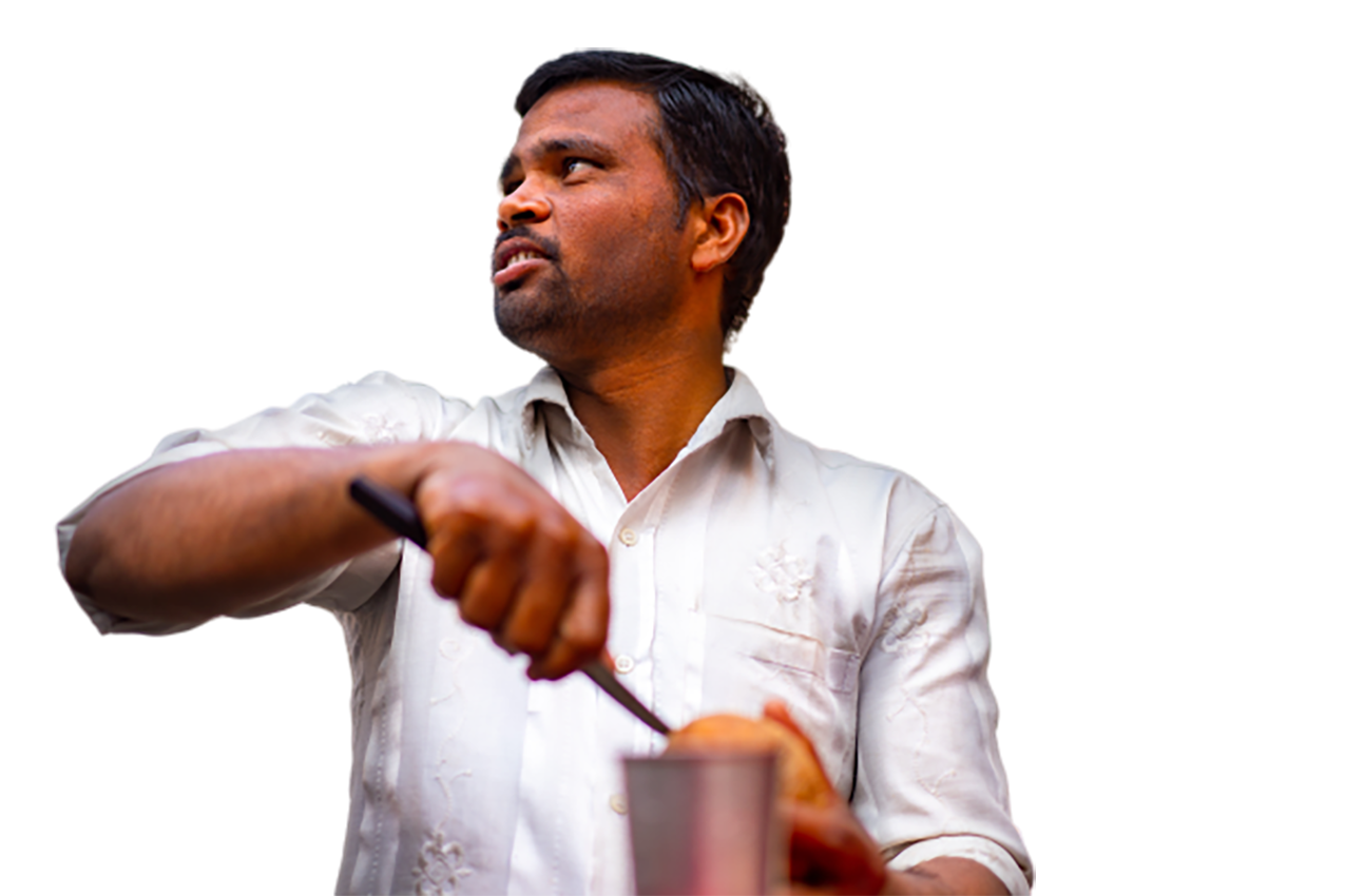 Hawker selling foods transparent background PNG