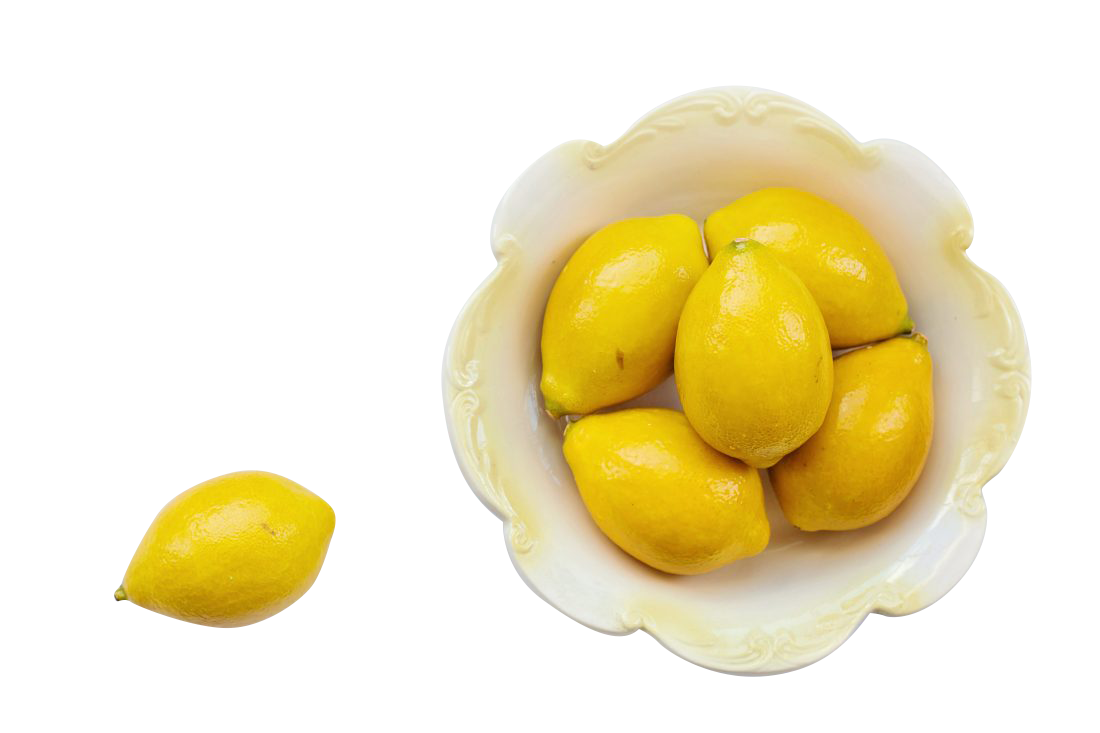 Lemons in a bowl Transparent Background PNG