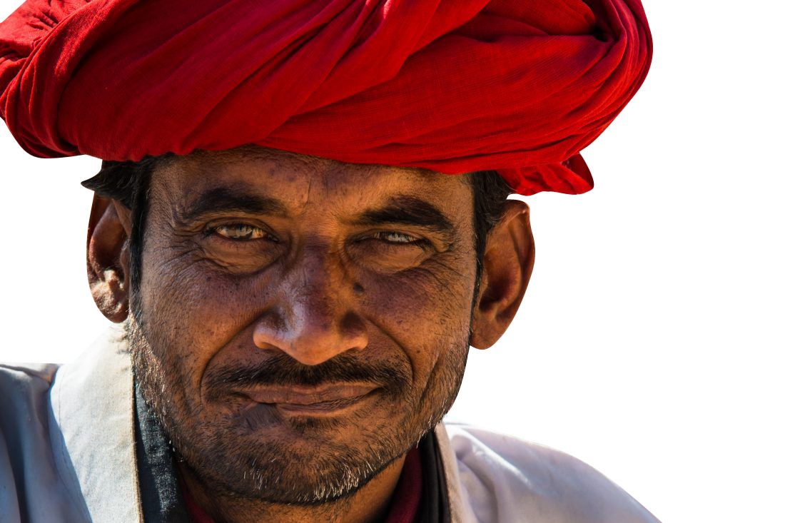 Man wearing Indian turban Transparent Background PNG