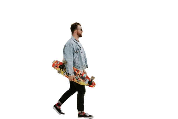 Men having skates in hands Transparent Background PNG