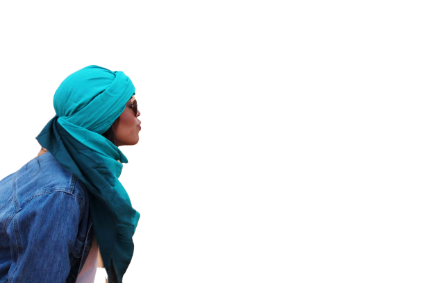 Girl with long trousers transparent background PNG 