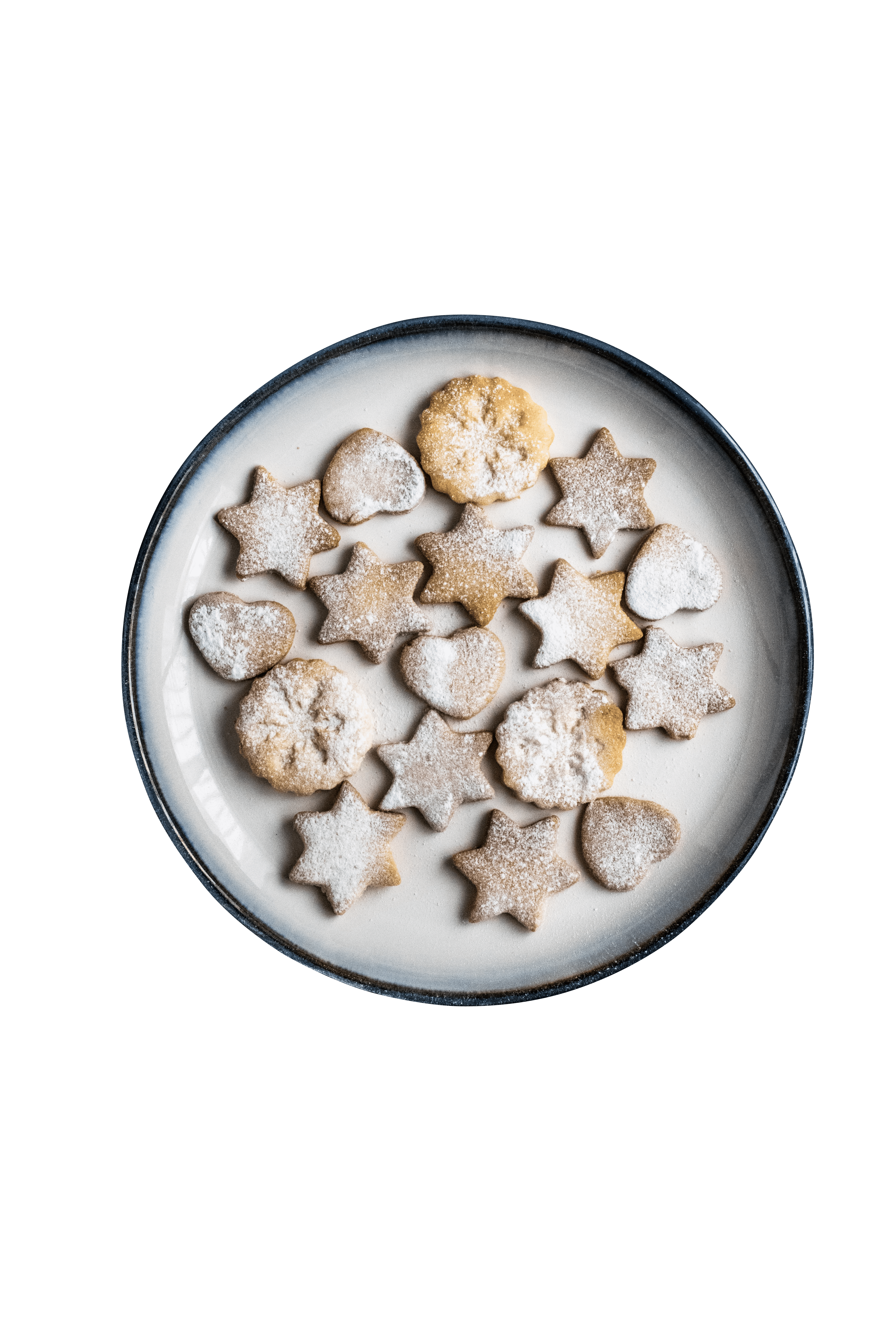 Plate of christmas cookies transparent background.png