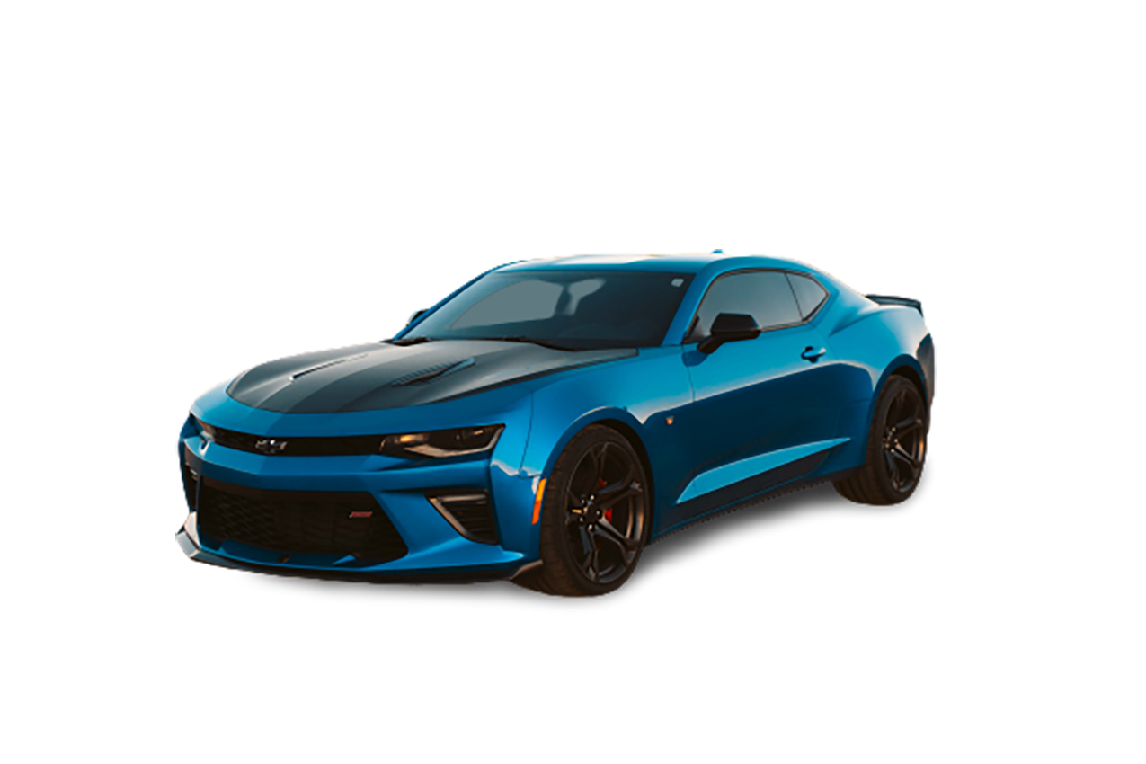 Blue-black Chevrolet car transparent background PNG.