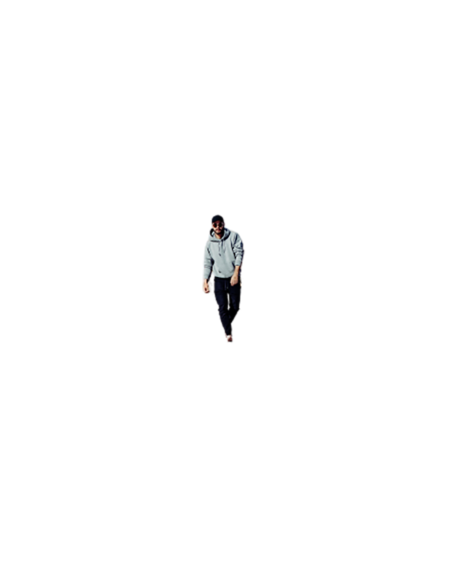 Stylish man walking transparent background PNG