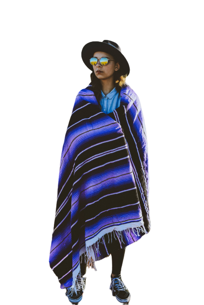 girl in shawl  transparent background PNG 