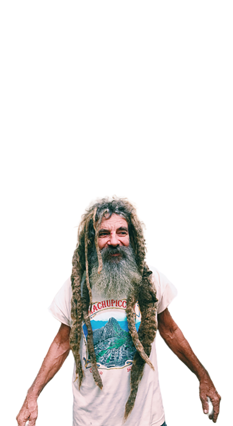 Old man with long hair and beard transparent background PNG