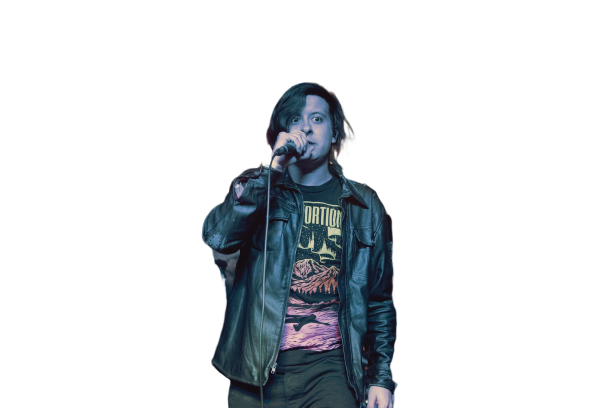 Singer singing and doing concert with mic in hand Transparent Background PNG 
