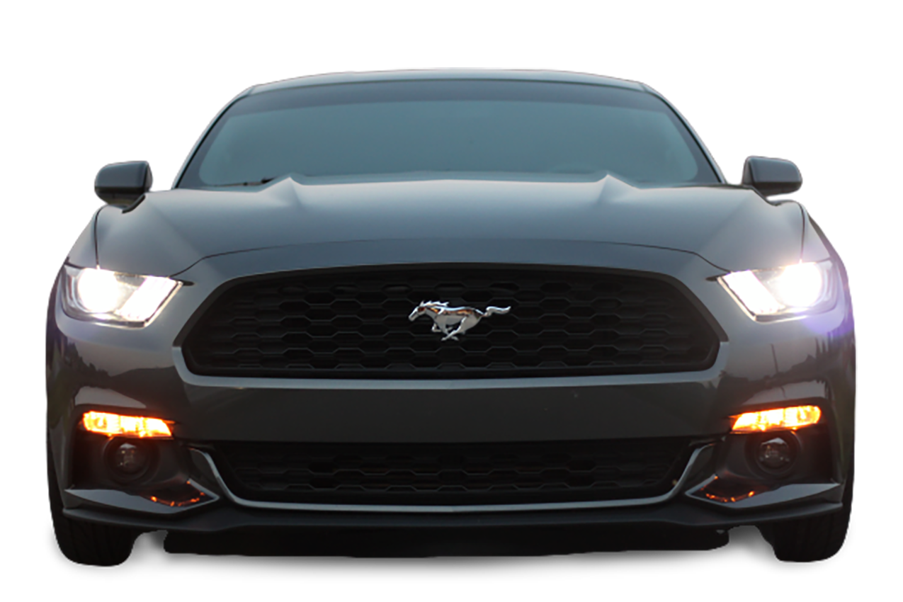 Black Mustang car transparent background PNG