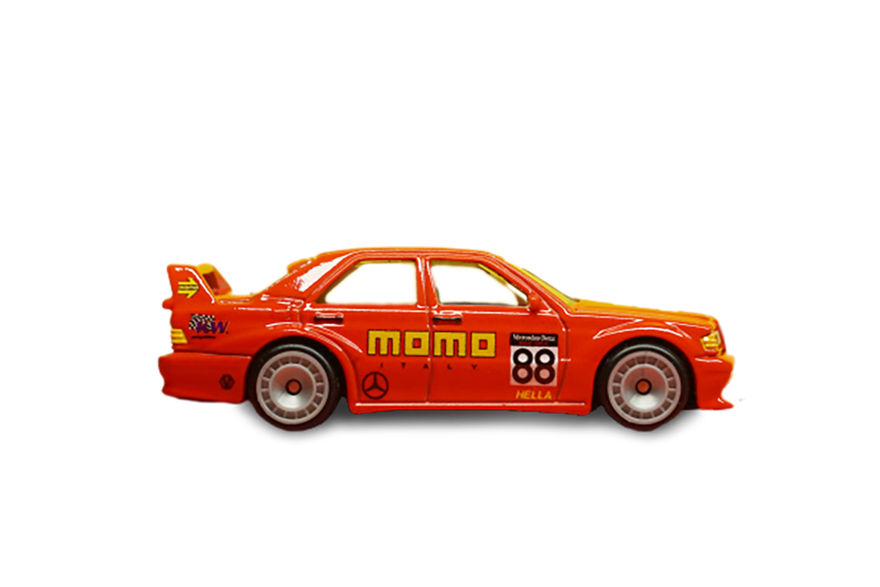 Reddish-orange Mercedes-Benz racing car transparent background PNG