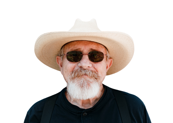 Old man with hat Transparent Background PNG 