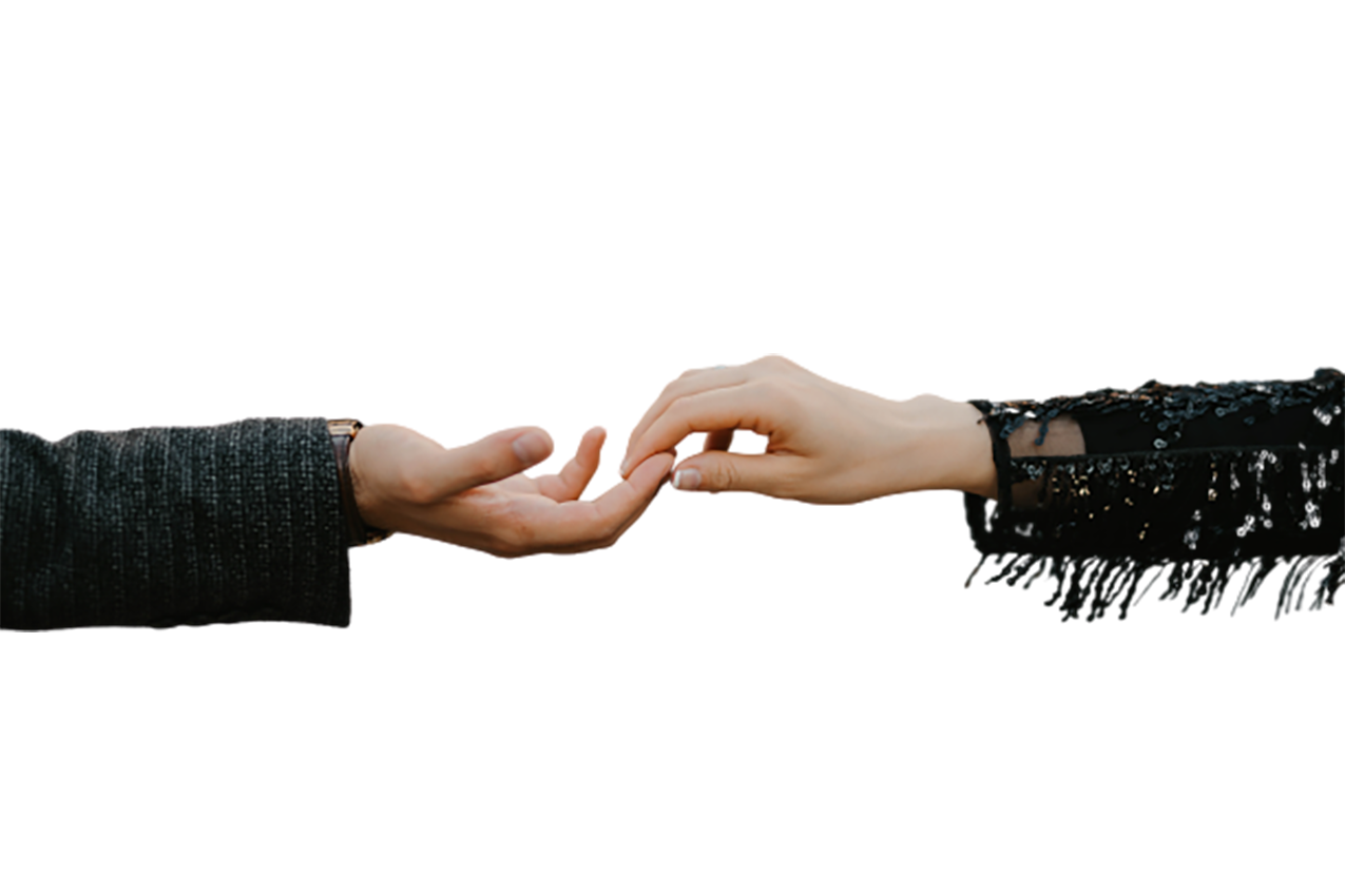 Man and woman in a farewell moment transparent background PNG