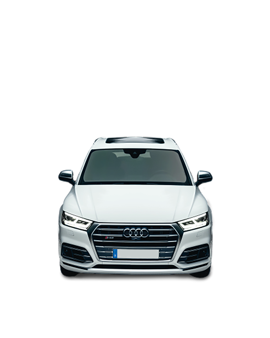 White Audi car transparent background PNG