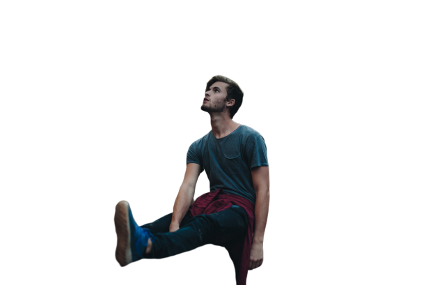 boy sitting with shirt transparent background PNG 