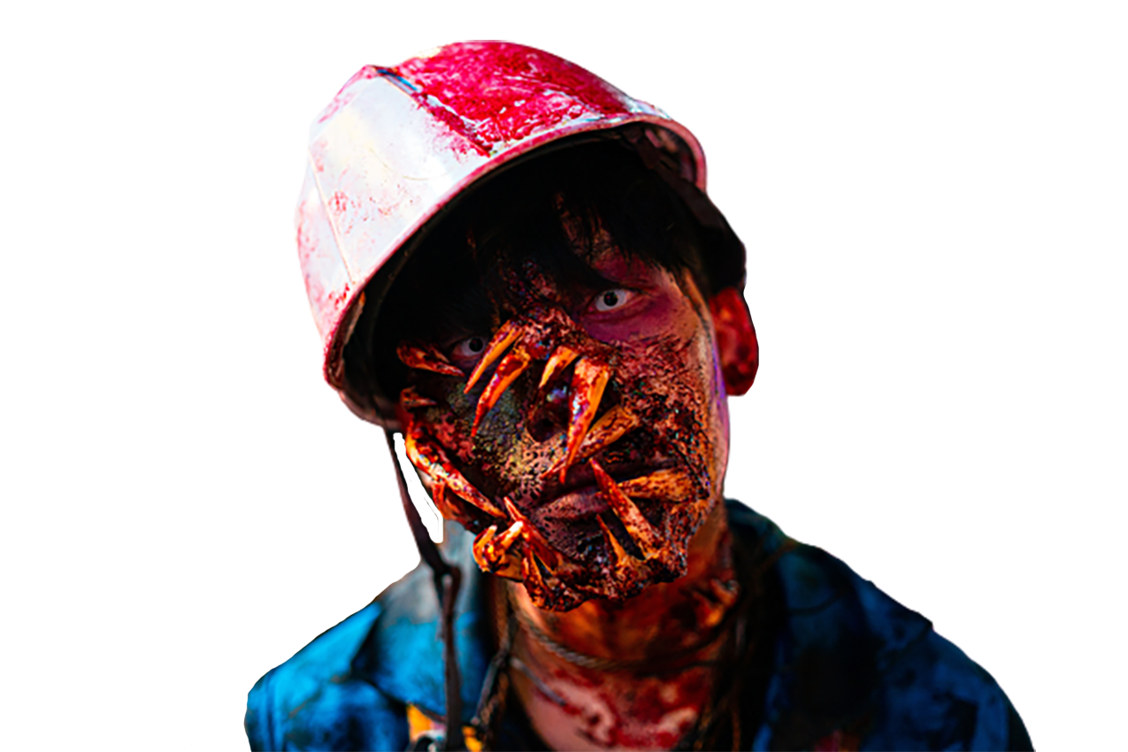 Man with a burned face transparent background PNG