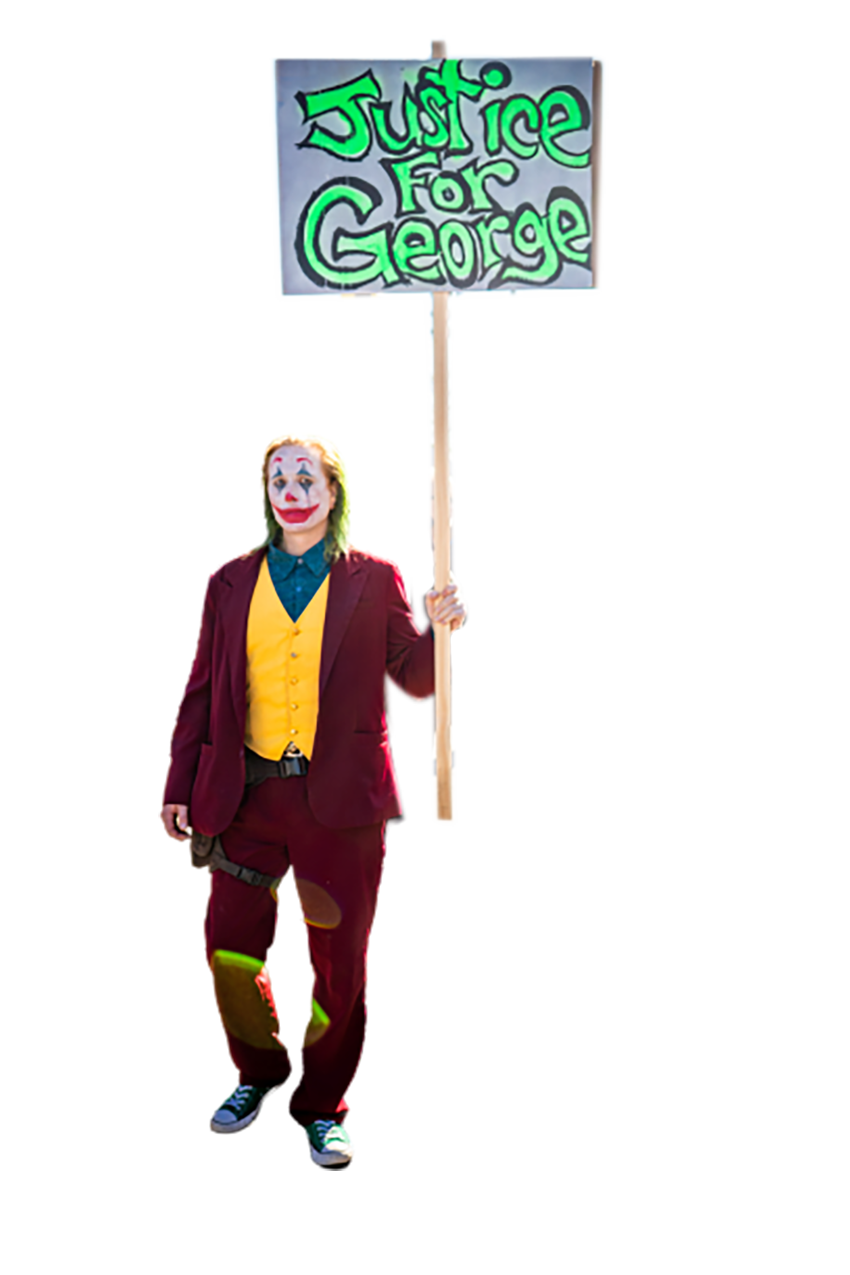 A clown is doing a protest transparent background PNG