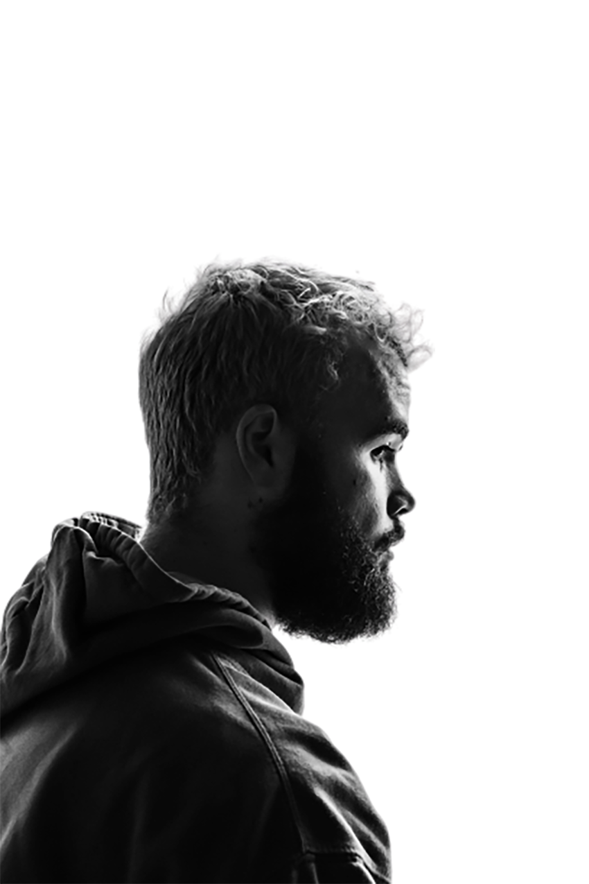 Beadrded man black and white transparent background PNG