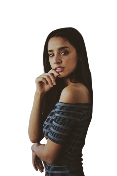 Girl with shoulder shirt transparent background PNG