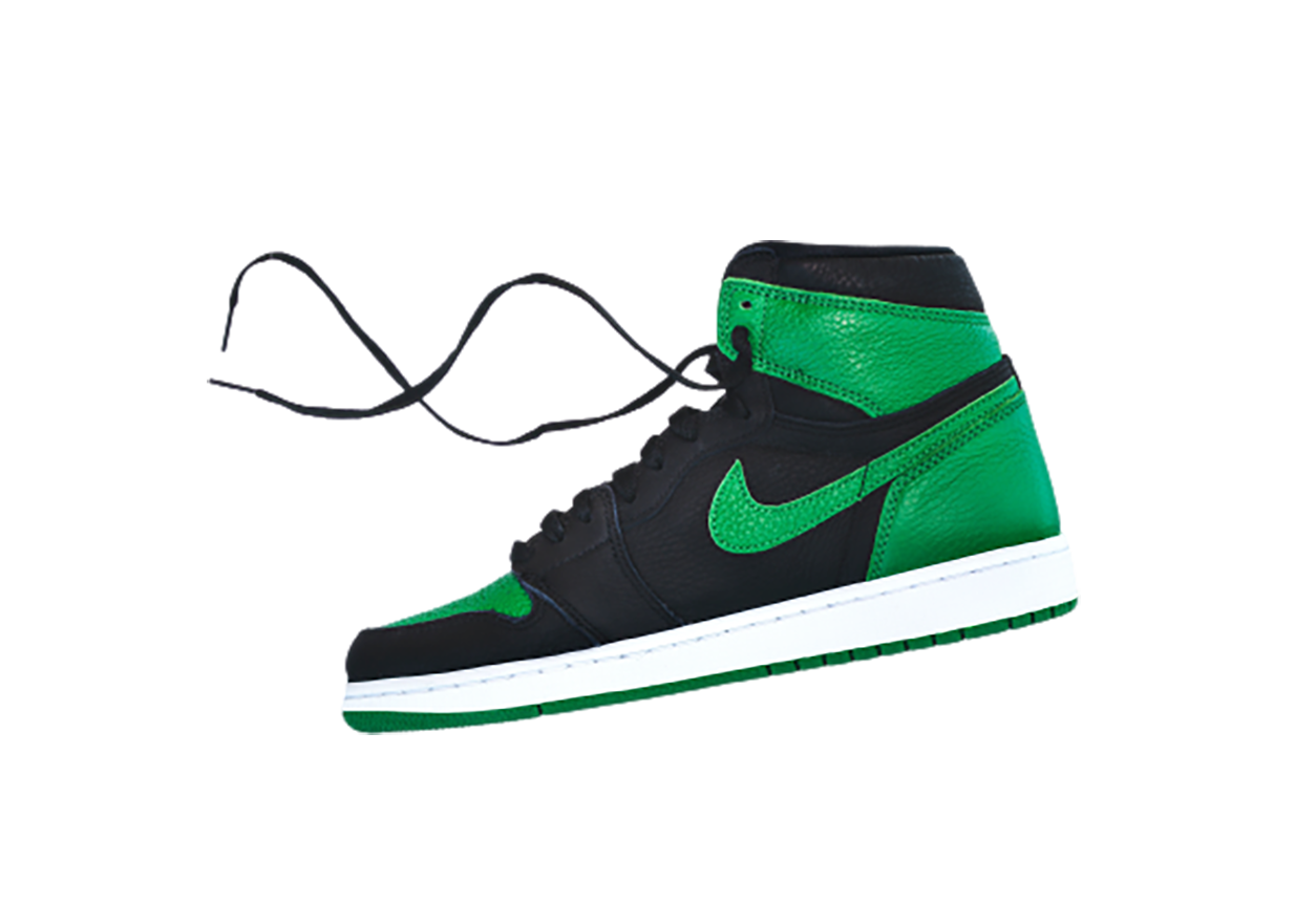 Green-black shoe transparent background PNG