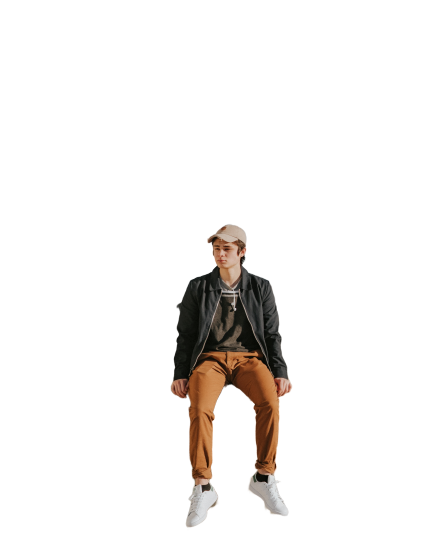 boy with handsfree transparent background PNG 