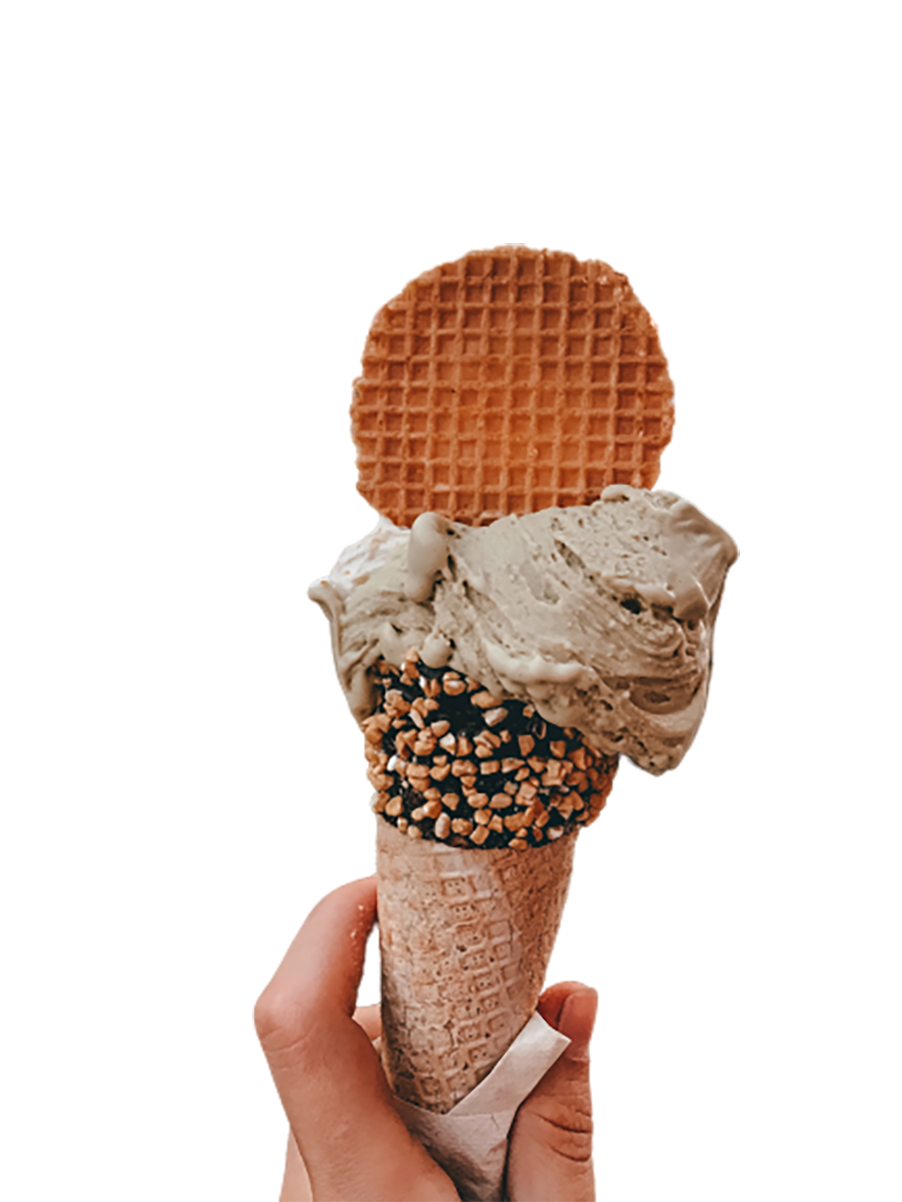 Person holding an ice cream cone transparent background PNG 