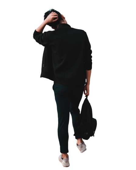 Boy with bag transparent background PNG 