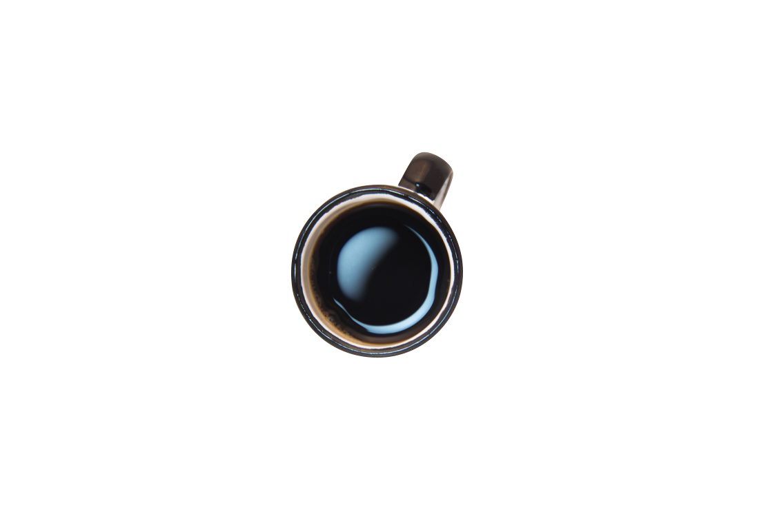 Black Coffee Top View Transparent Background PNG