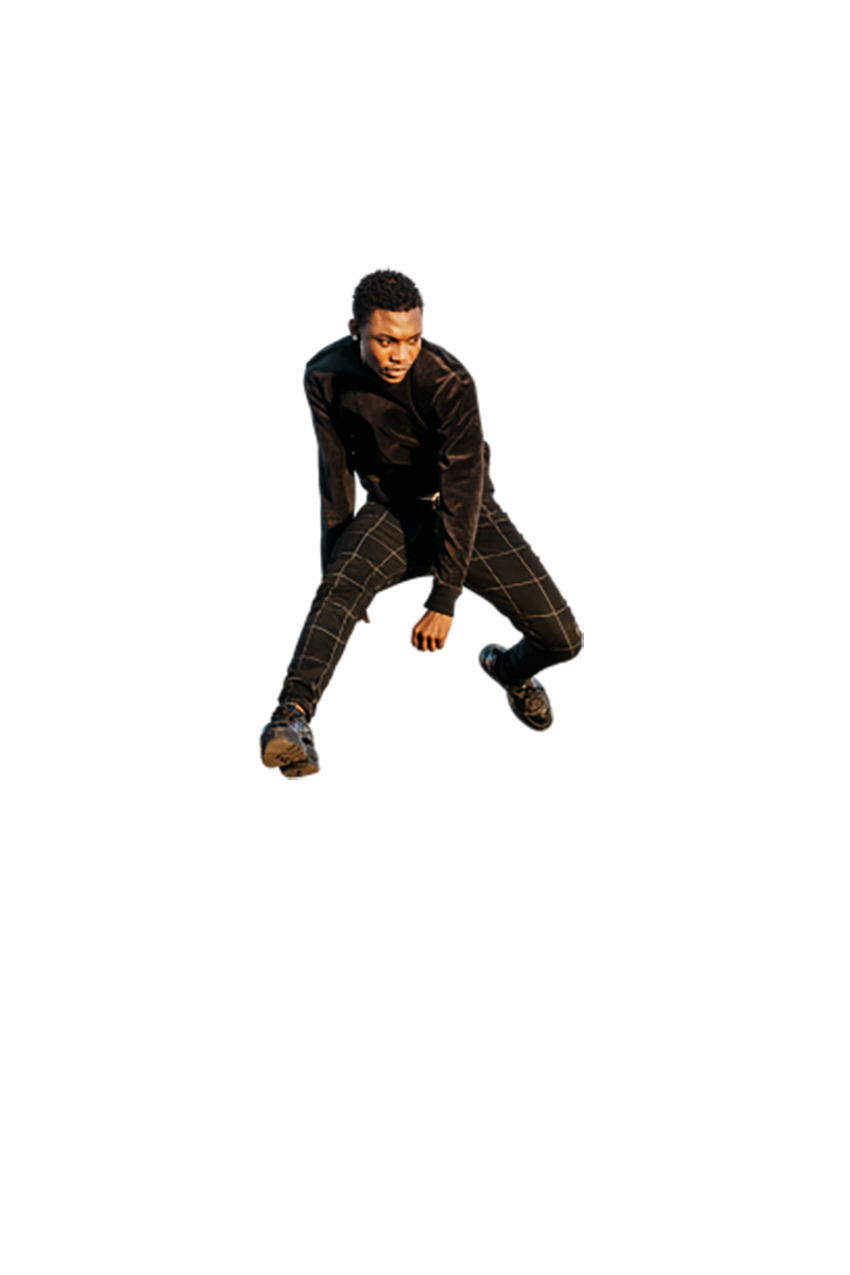 Man in black dress dancing  transparent background PNG