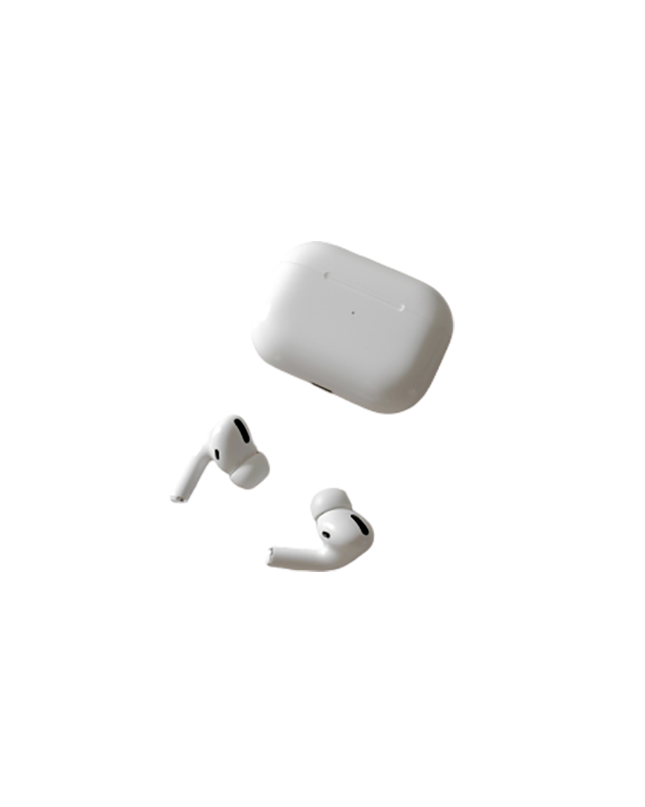 White Airpod with the charging case transparent background PNG