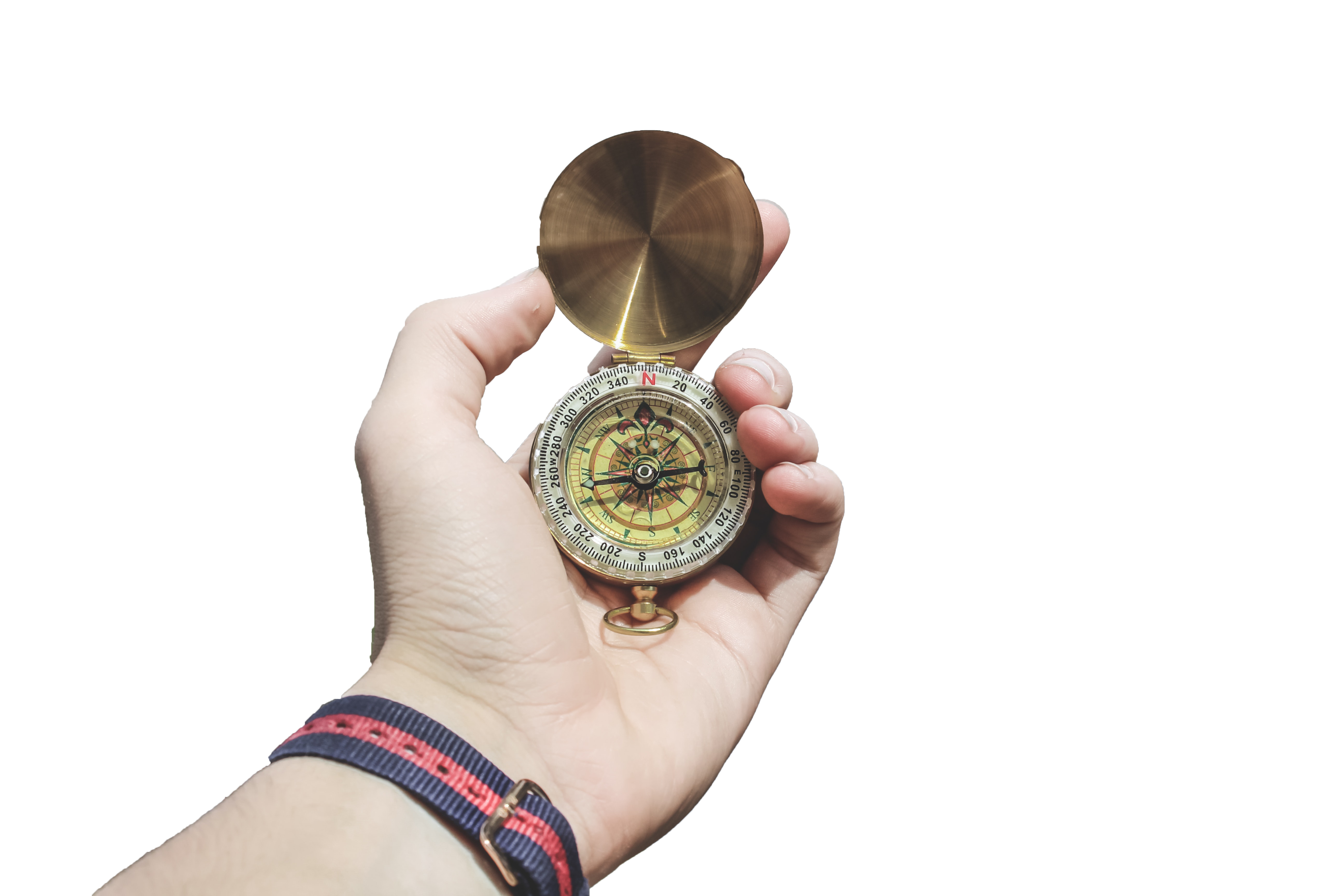 Anemometer watch in hand with transparent backround PNG