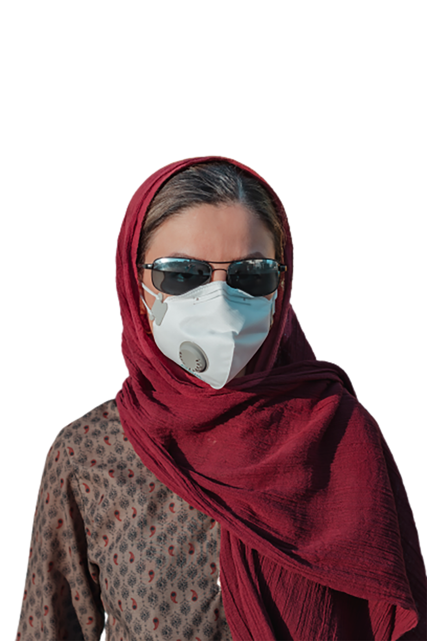 old woman in a mask transparent background PNG