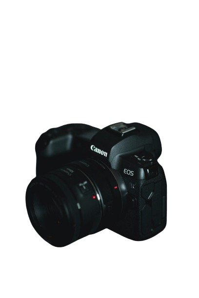 Black Canon camera transparent background PNG 