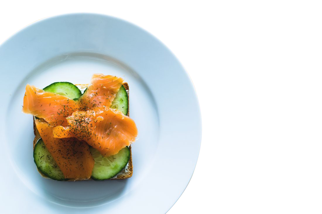 Salmon on plate Transparent Background PNG