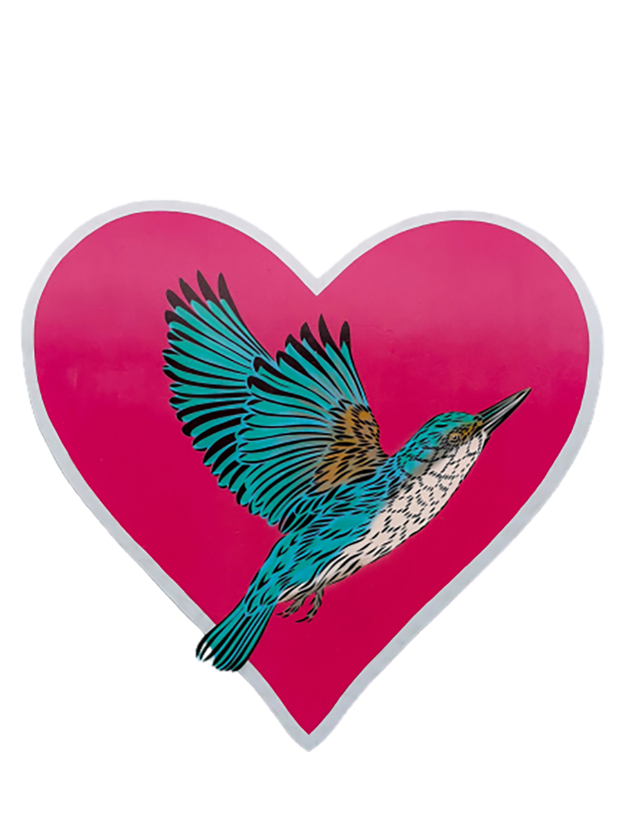 Flying bird in love sign transparent background PNG
