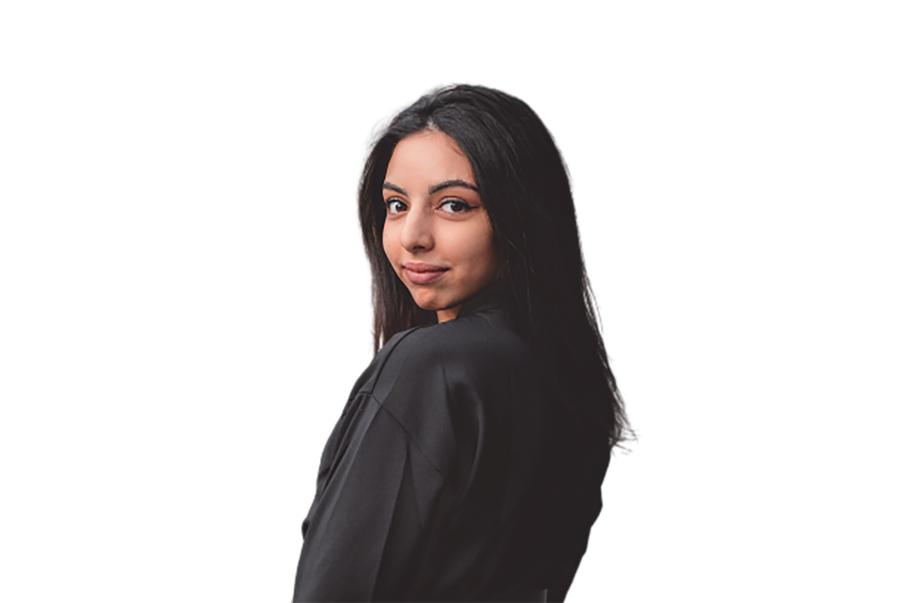 Pretty girl looking back transparent background PNG