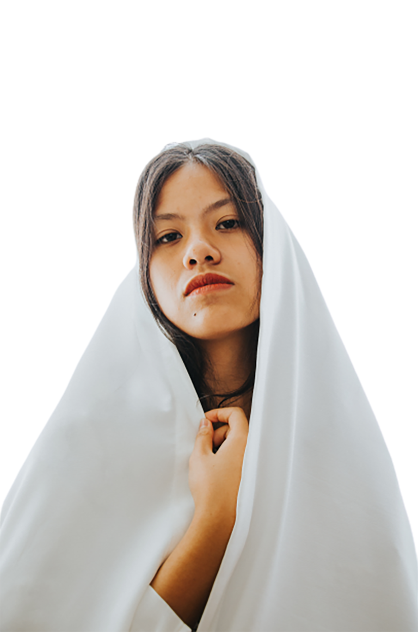 Girl in a white dress transparent background PNG