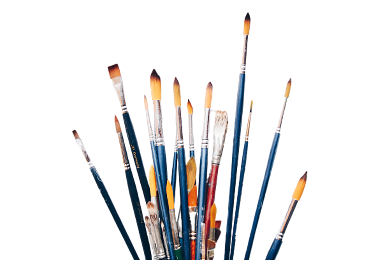 Different types of paintbrush transparent background PNG