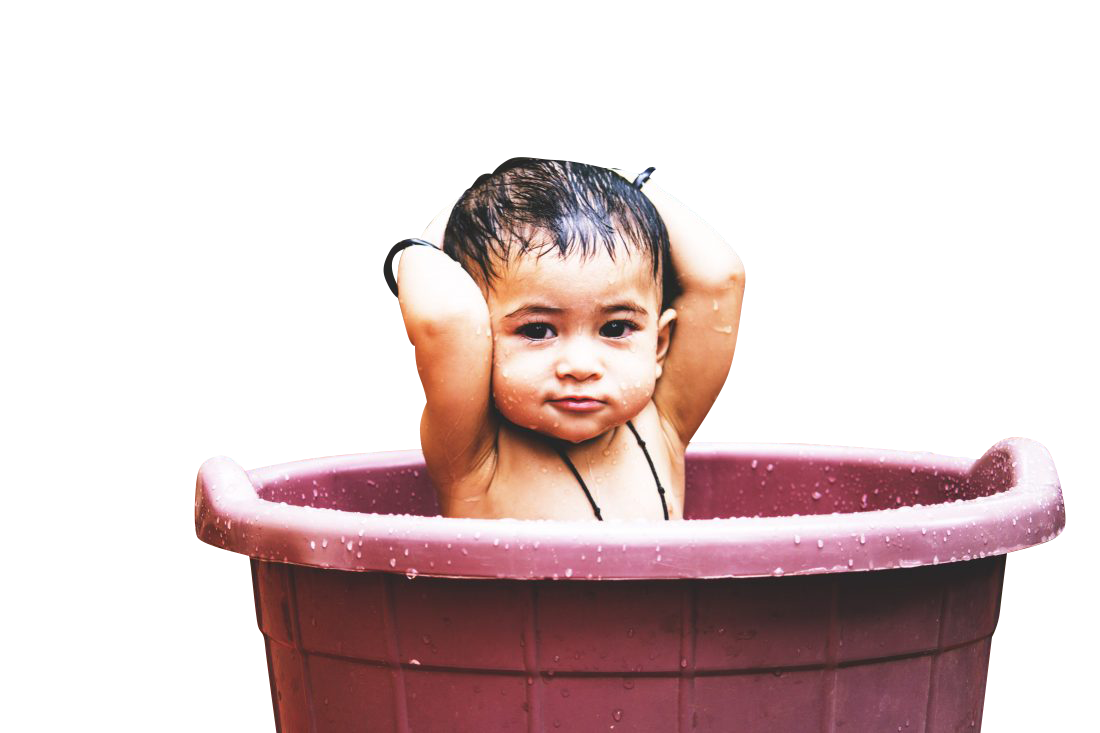 Baby Taking Bath Transparent Background PNG