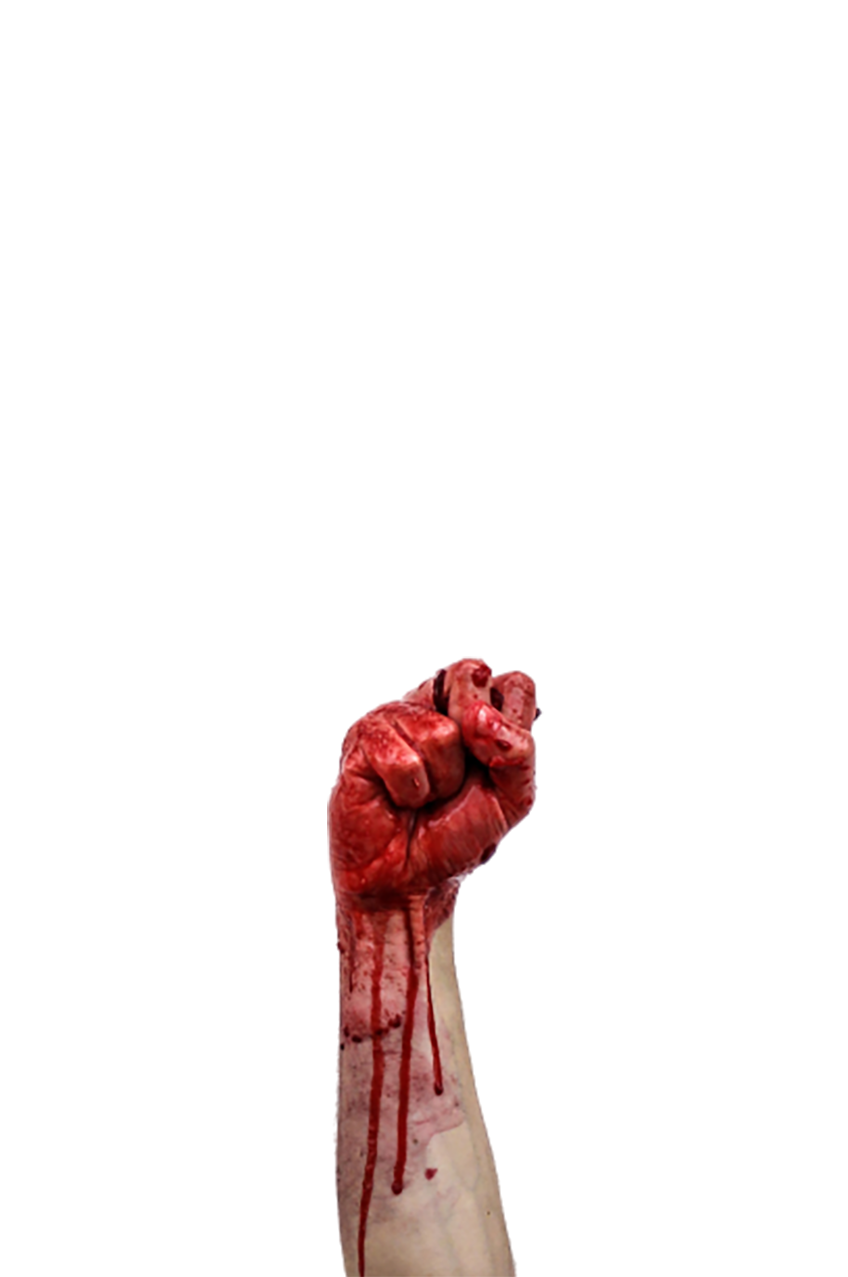 Blood-stained hand transparent background PNG