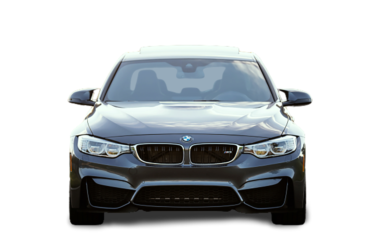 Black-colored BMW car transparent background PNG