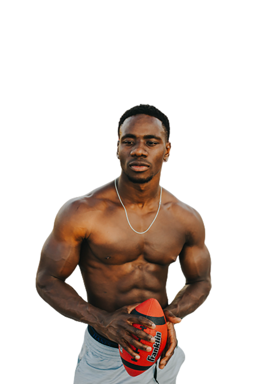 A black rugby player transparent background PNG