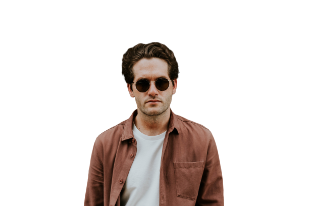 Men with brown coat and sunglasses Transparent Background PNG